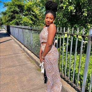 Brown/White Jumpsuit